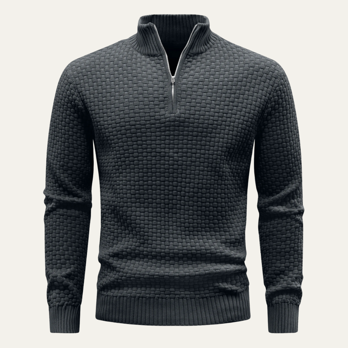 Men's Warm Half Zip Knitted Sweater - VibreMode
