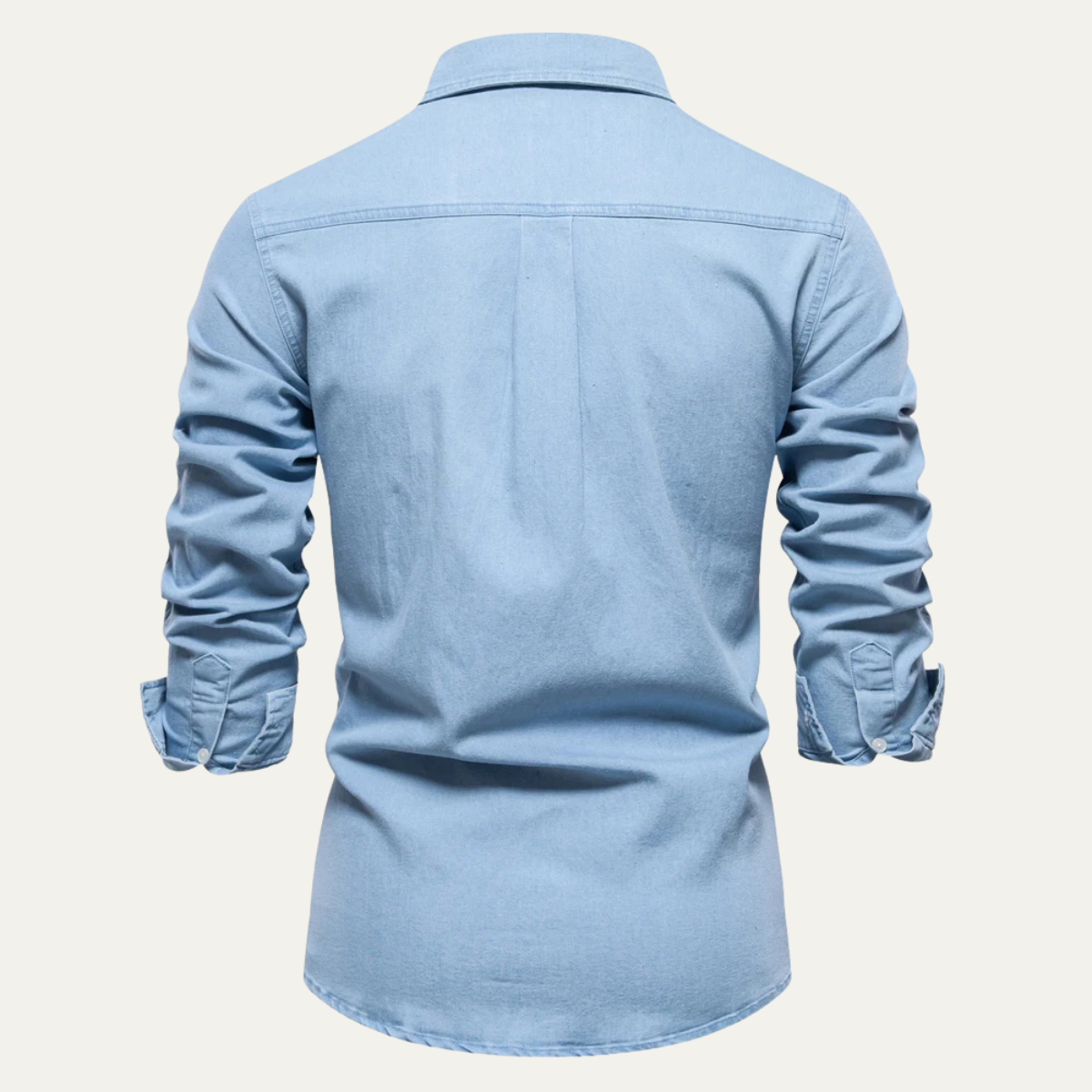 Men's Slim Fit Denim Shirt Double Pockets