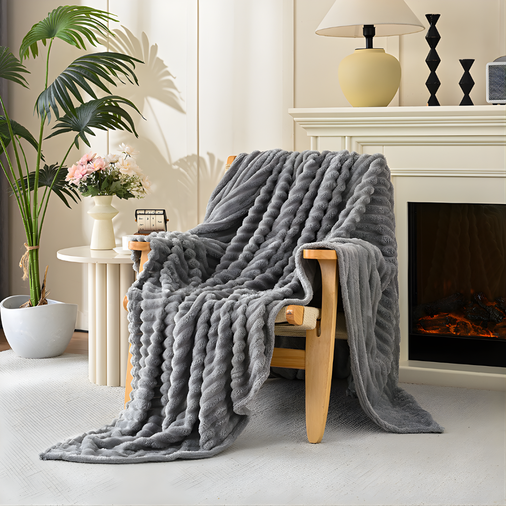 Faux Fur Throw Blanket Soft Plush