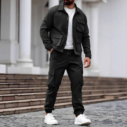 Mens Utility Cargo Jacket And Pants Set