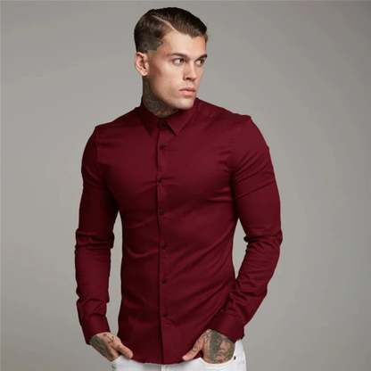 Men's Slim Fit Dress Shirt Cotton Button Up