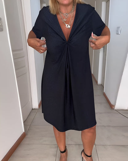 Women's V Neck Tummy Control Ruched Evening Dress - VibreMode