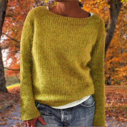 Comfortable Women's Casual Long Sleeve Sweater Top - VibreMode