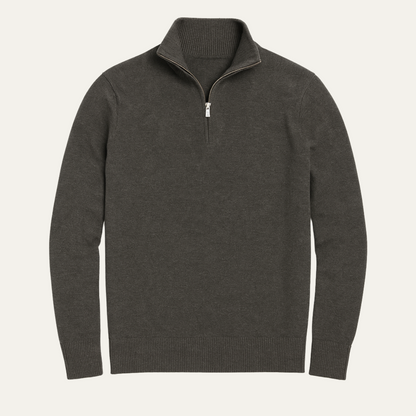 Men's Quarter Zip Lightweight Knit Sweater - VibreMode