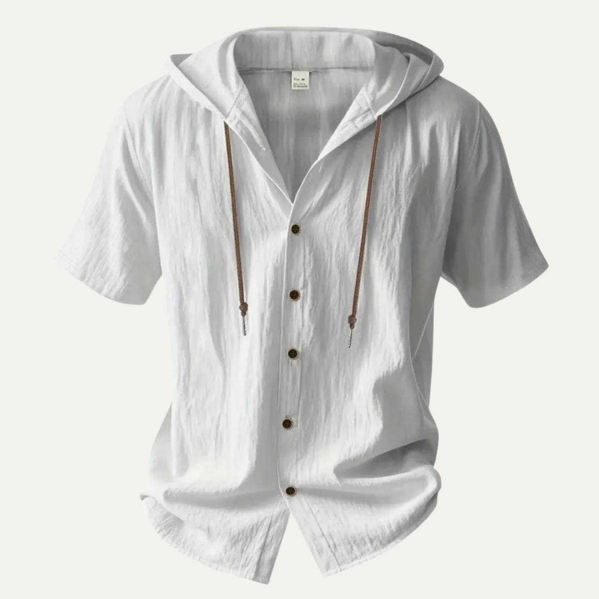 Men's Cotton Linen Shirt Lightweight Hooded