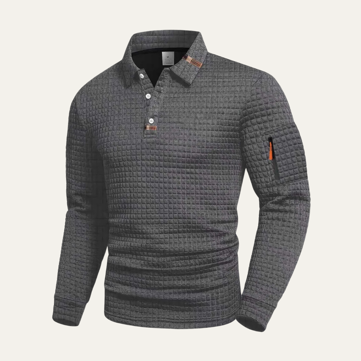 Men's Textured Sweater Zip Pocket Winter Casual