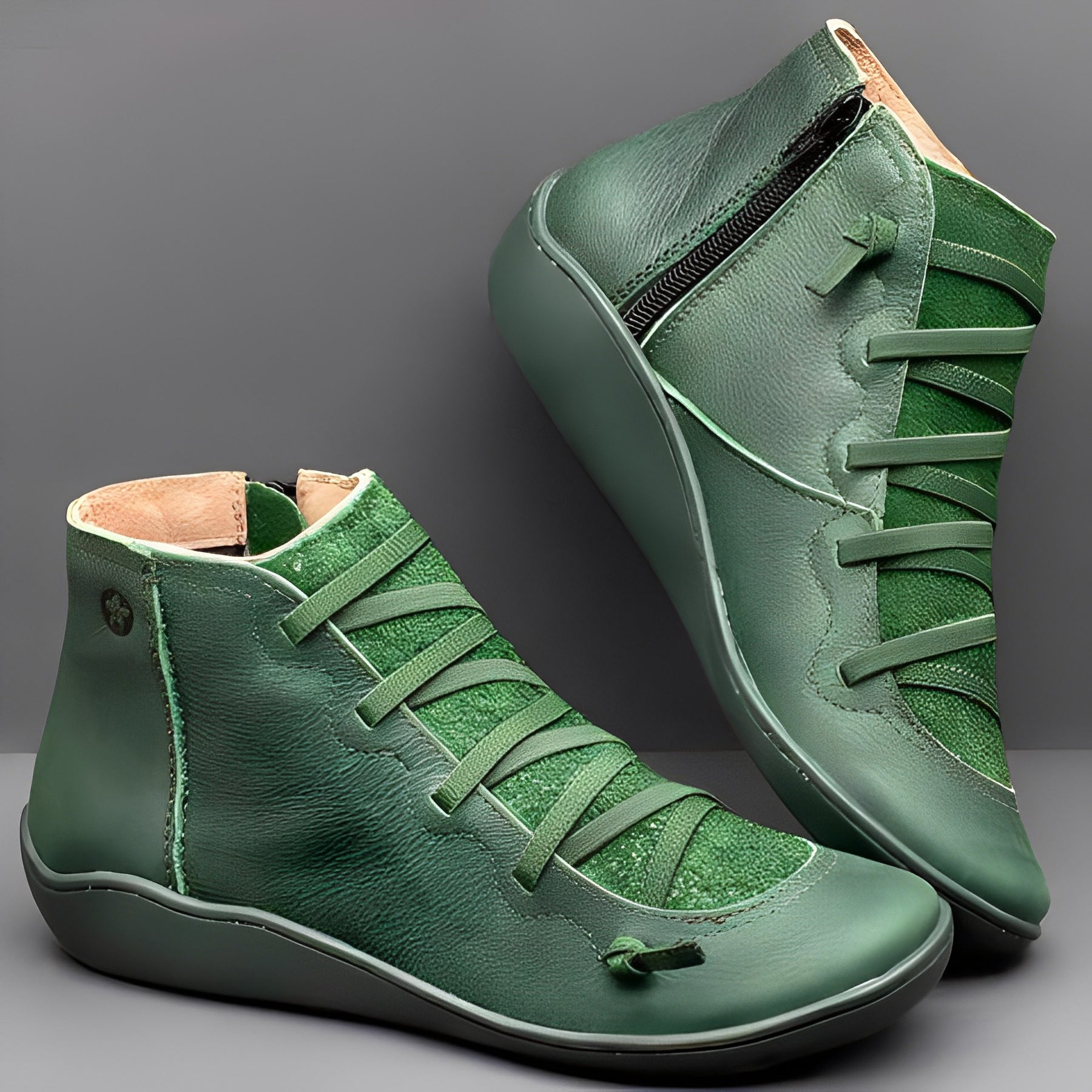 Ladies Elegant Lace-Up Ankle Boots - VibreMode