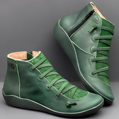 Ladies Elegant Lace-Up Ankle Boots - VibreMode