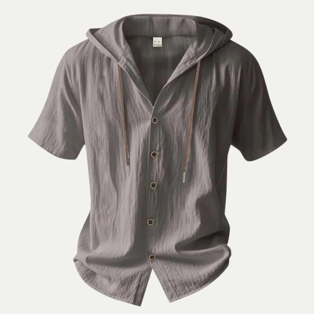 Men's Cotton Linen Shirt Lightweight Hooded