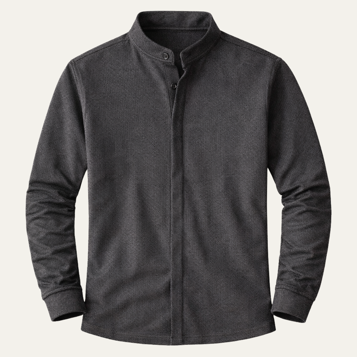 Men's Slim Fit Knit Shirt Stand Collar
