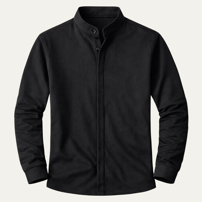 Men's Slim Fit Knit Shirt Stand Collar