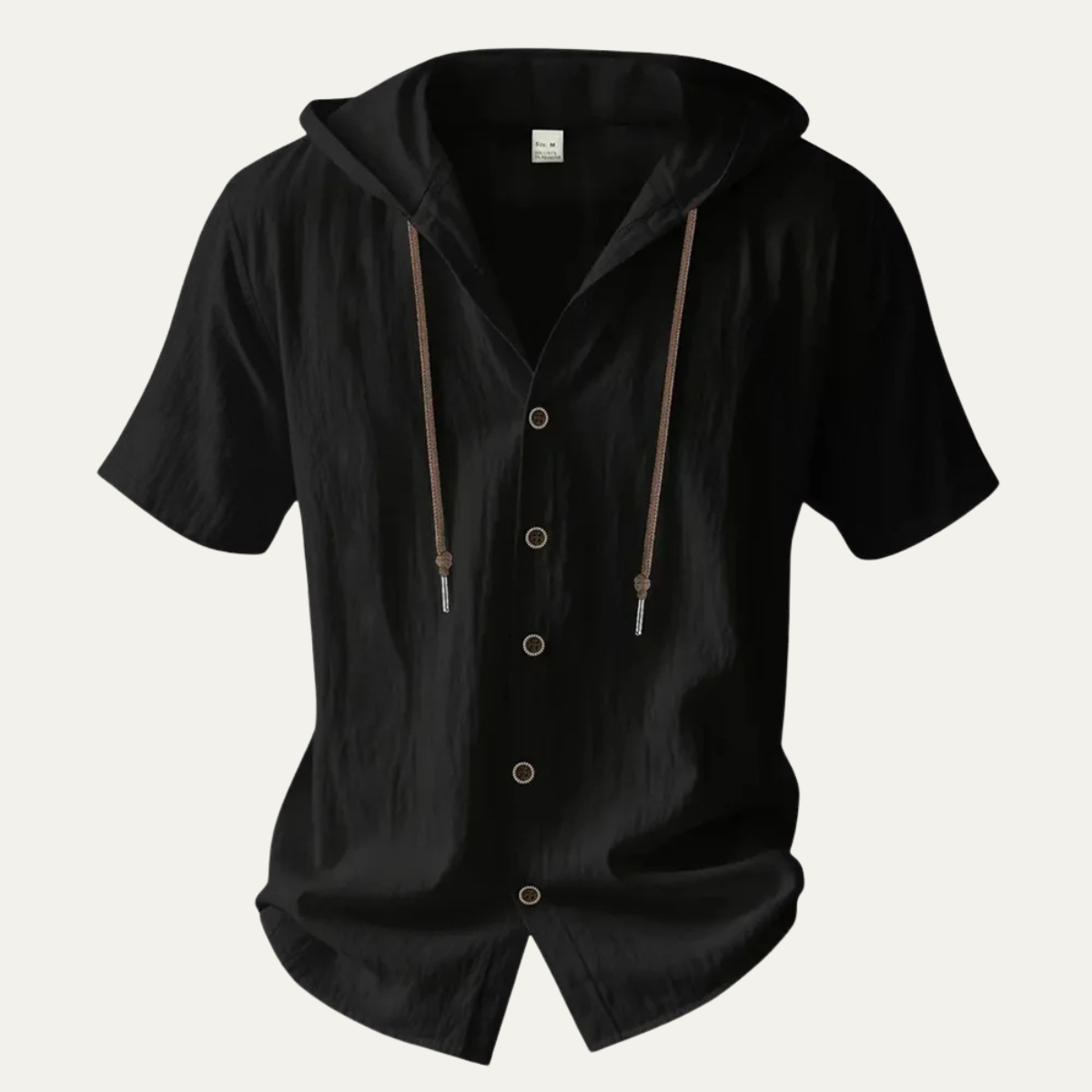 Men's Cotton Linen Shirt Lightweight Hooded