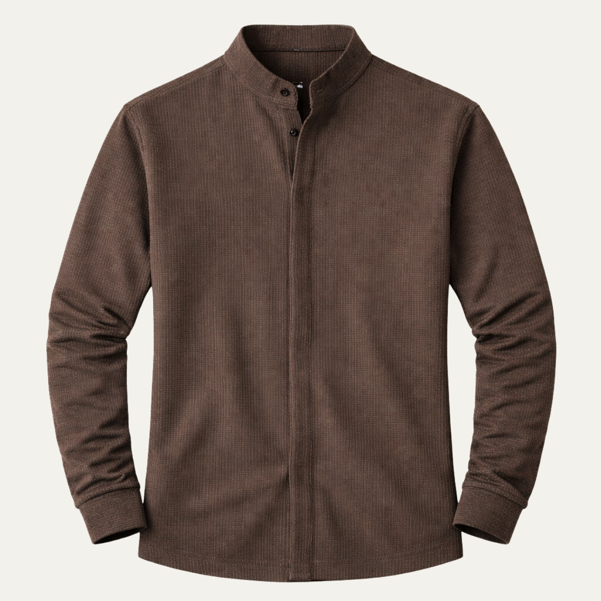 Men's Slim Fit Knit Shirt Stand Collar