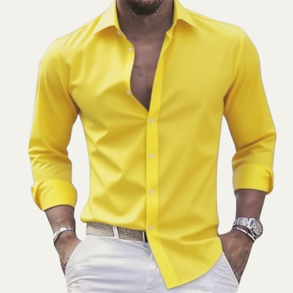 Men's Stretch Shirt Solid Color Lightweight