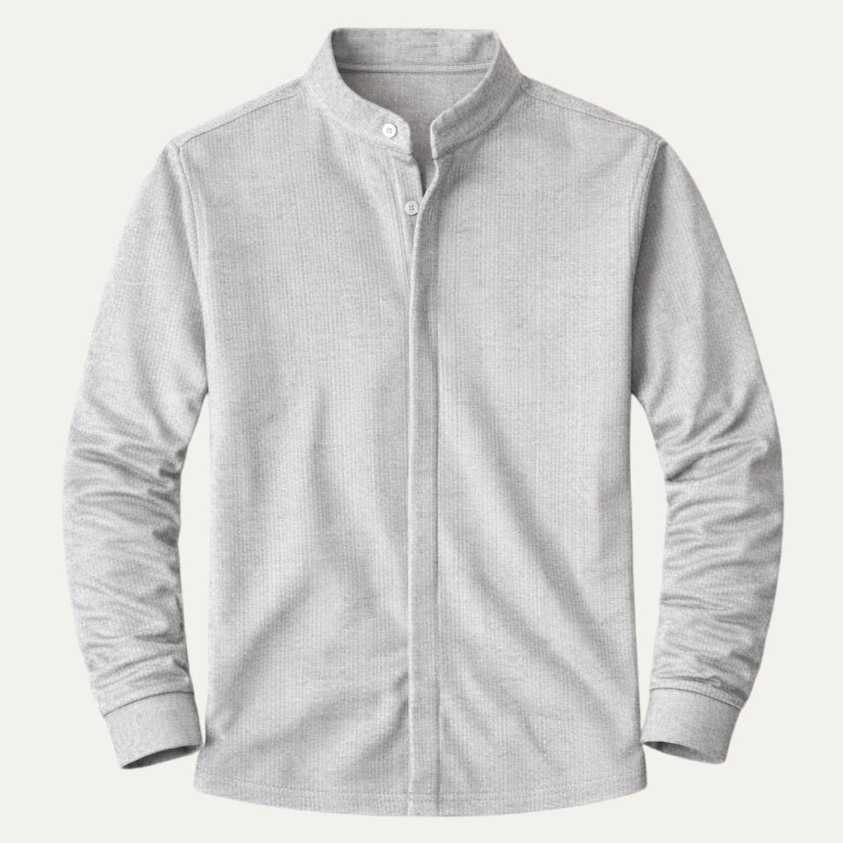 Men's Slim Fit Knit Shirt Stand Collar - VibreMode