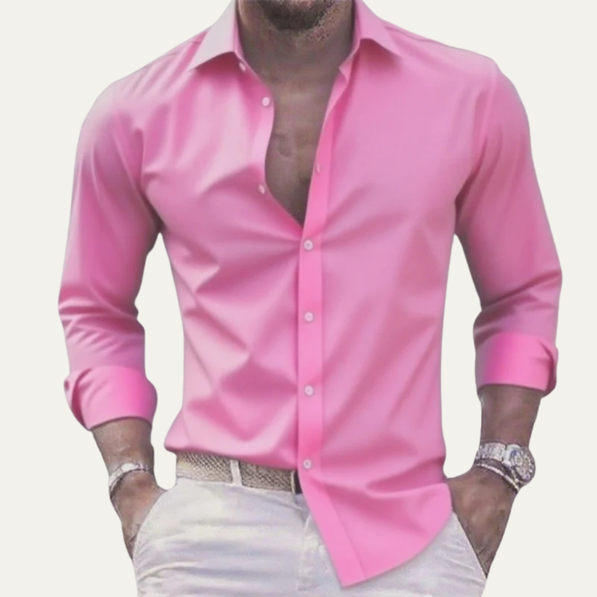 Men's Stretch Shirt Solid Color Lightweight