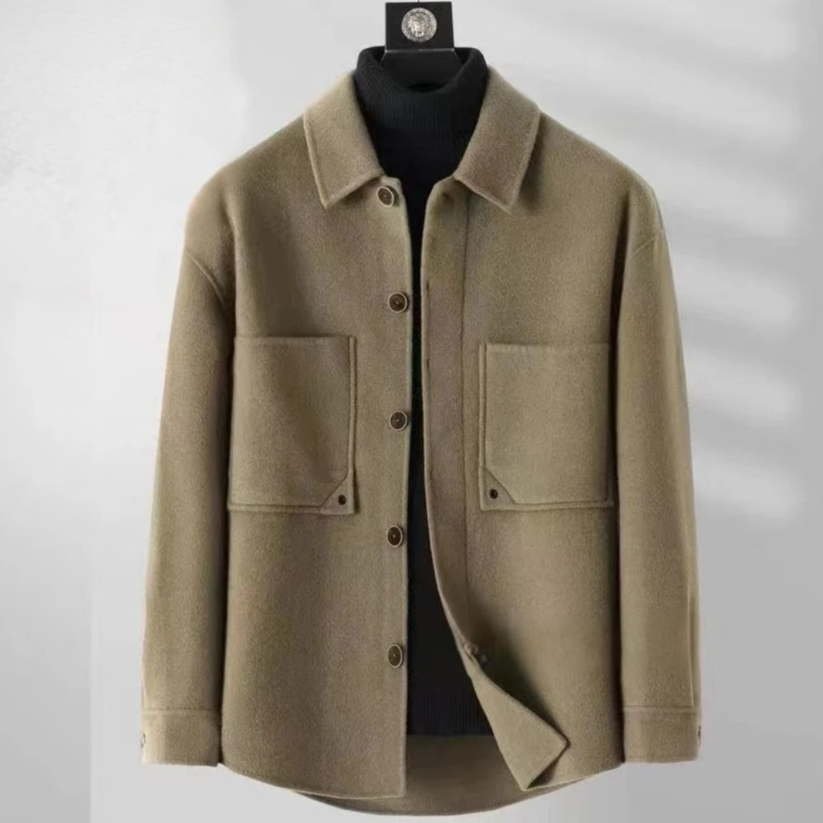 Men's Wool Lapel Jacket Thick Warm Classic