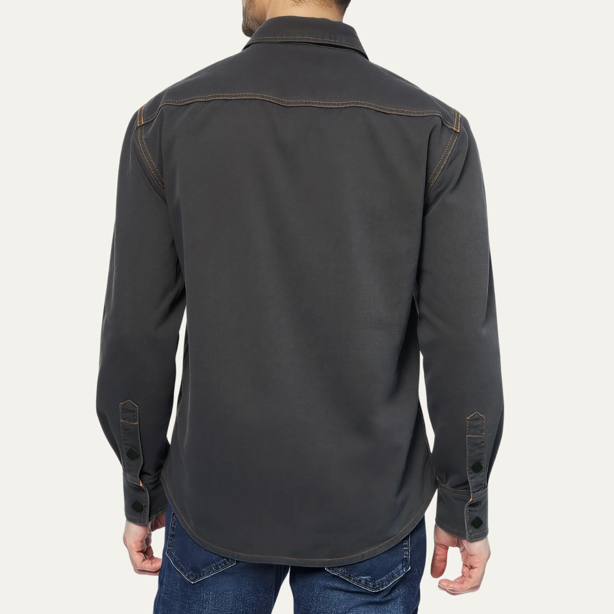 Men's Vintage Denim Shirt Dark Grey