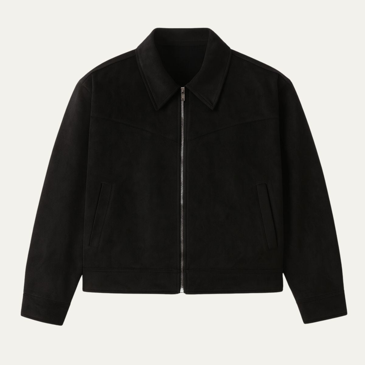Men's Suede Leather Bomber Jacket Classic Style - VibreMode