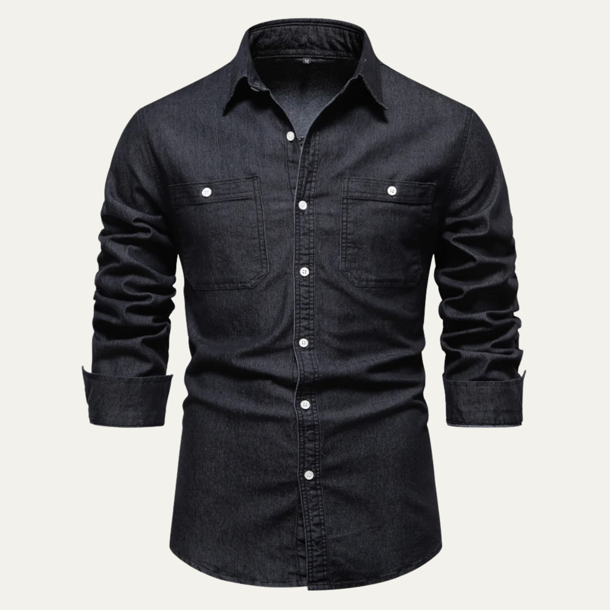 Men's Slim Fit Denim Shirt Double Pockets