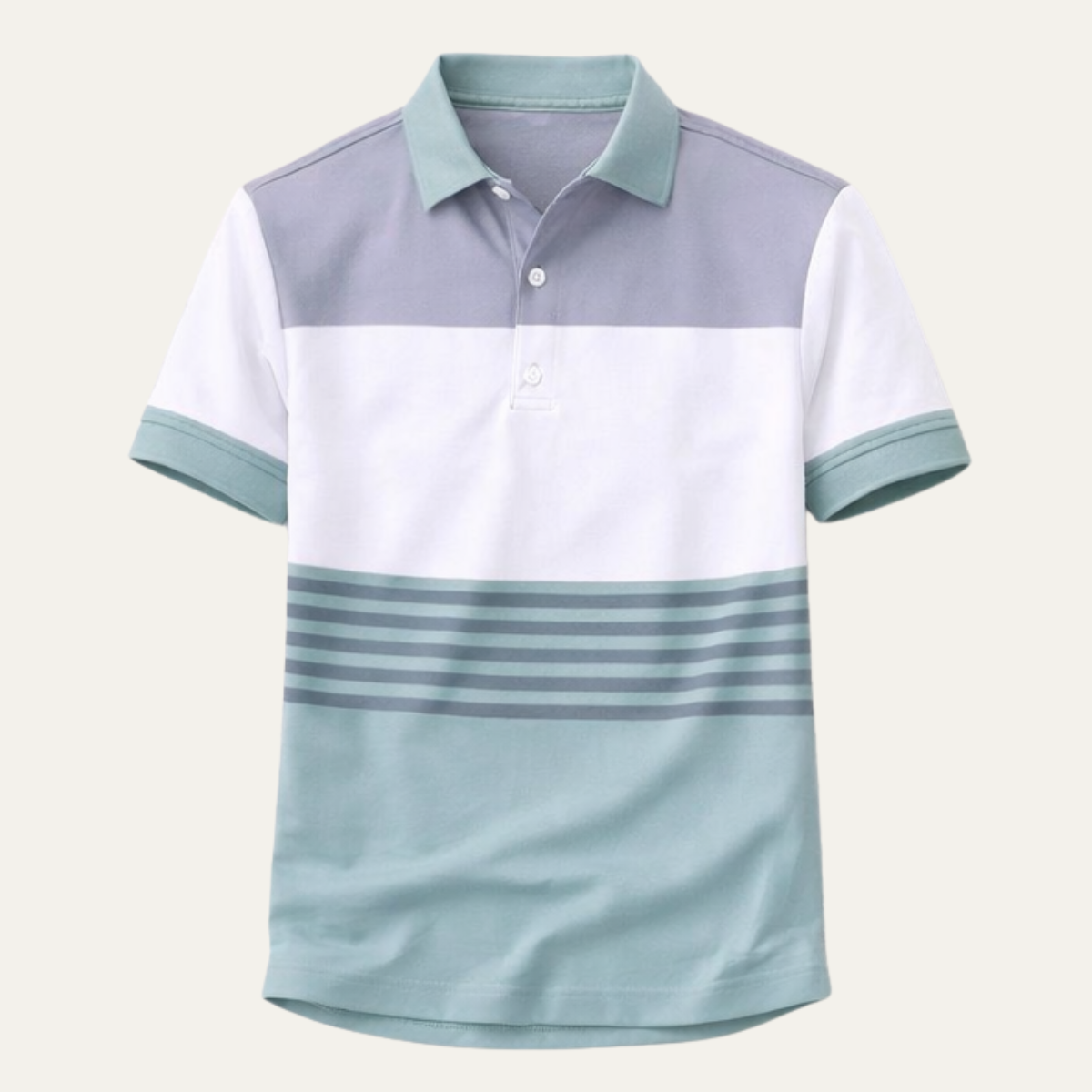 Men's Color Block Polo Shirt Cotton Summer - VibreMode