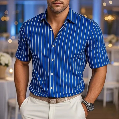 Men's Striped Casual Shirt Breathable Cotton