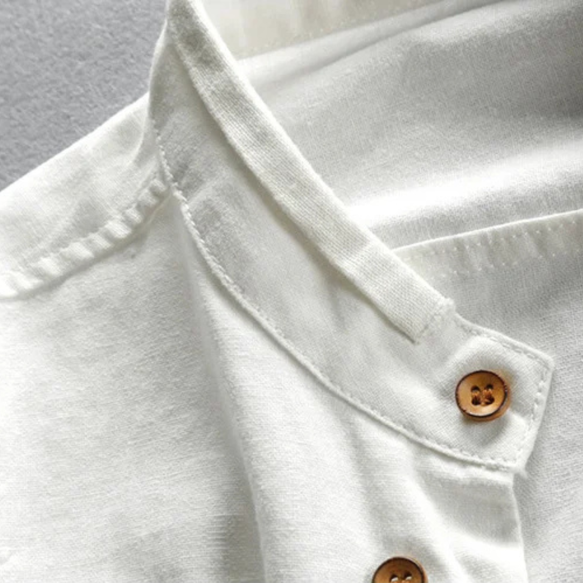 Men's Linen Cotton Stand Collar Shirt Japanese Style