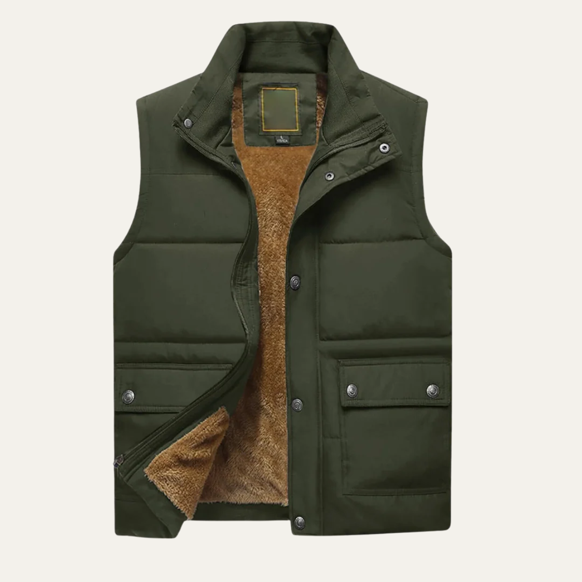 Men's Puffer Vest Fleece Lined Waterproof Black