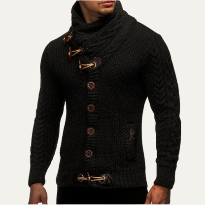 Men's Knitted Cardigan Buttoned Winter Sweater