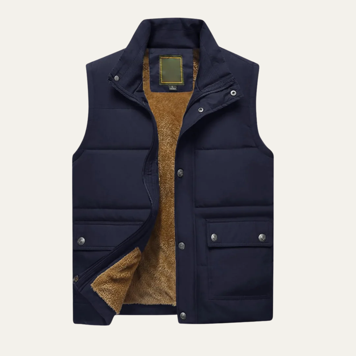 Men's Puffer Vest Fleece Lined Waterproof Black