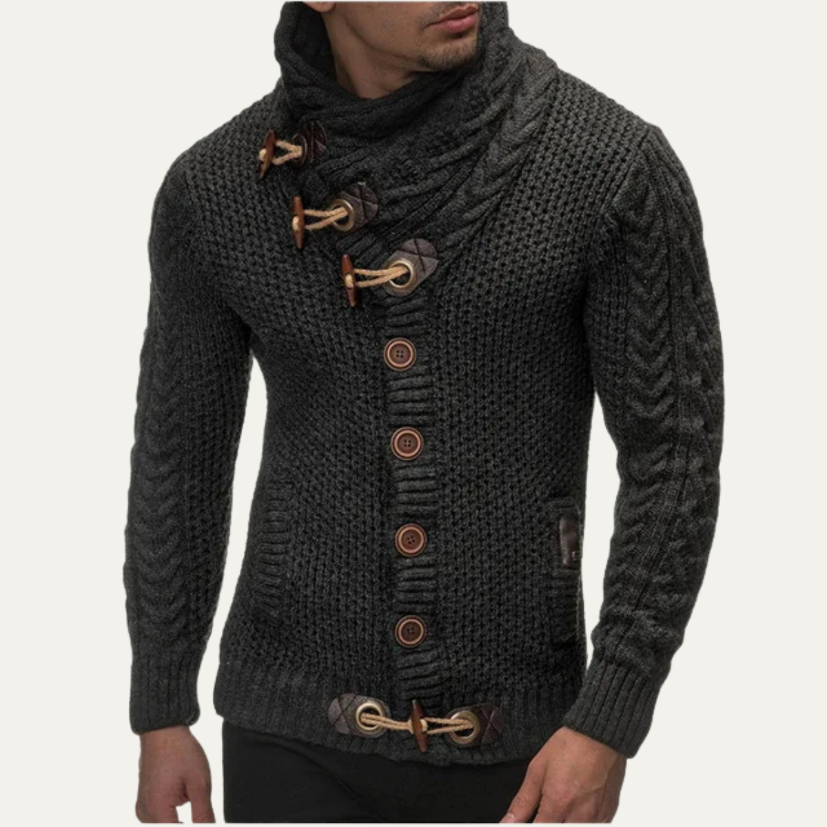 Men's Knitted Cardigan Buttoned Winter Sweater