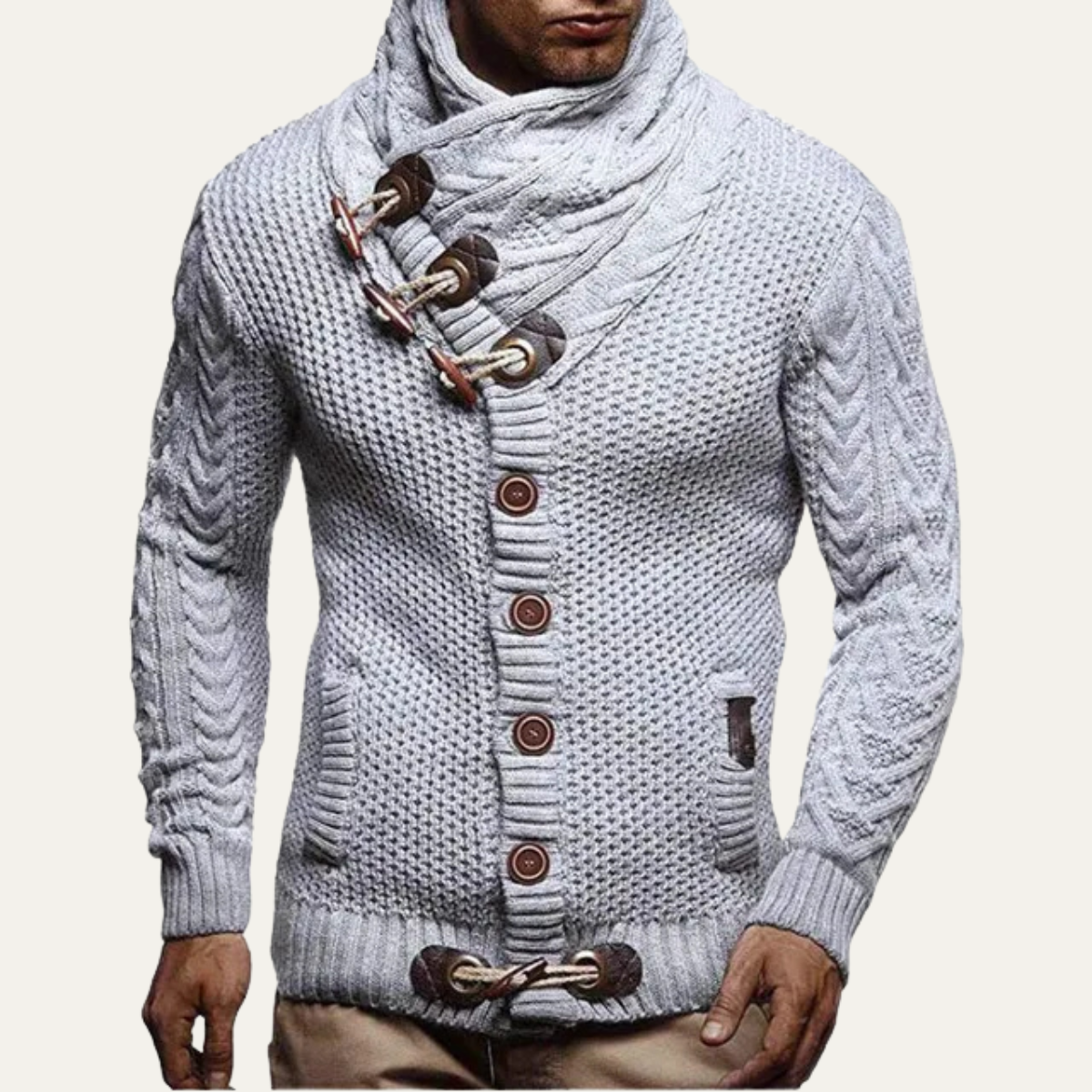 Men's Knitted Cardigan Buttoned Winter Sweater