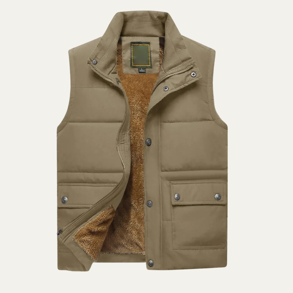 Men's Puffer Vest Fleece Lined Waterproof Black
