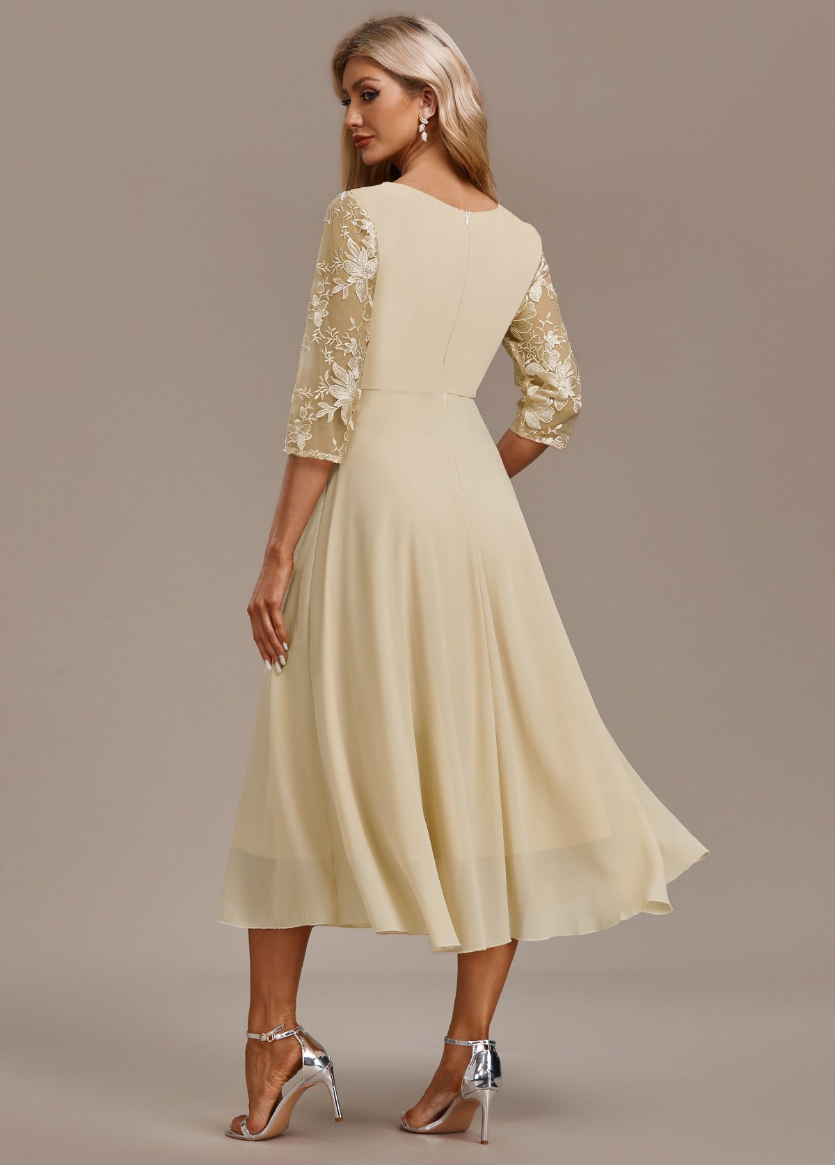 Elegant Floral Cap Sleeve Dress