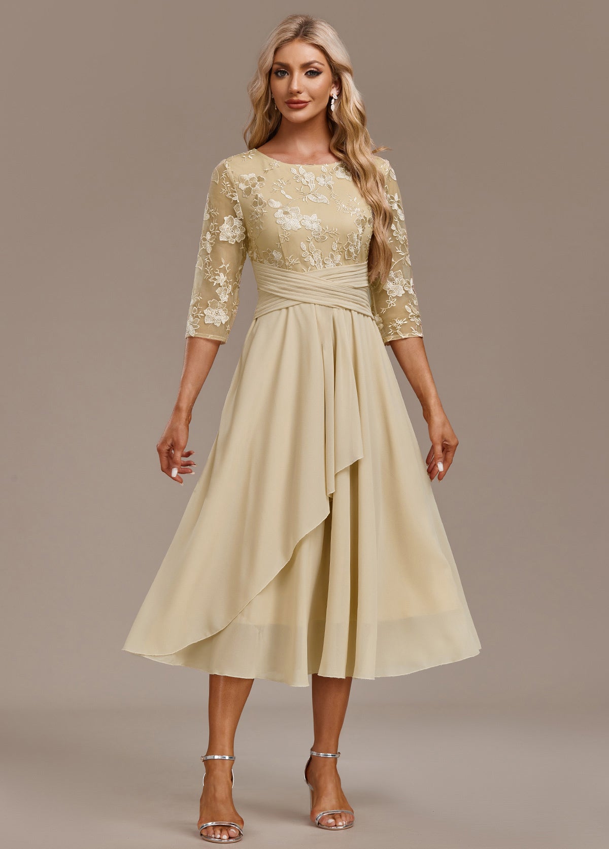 Elegant Floral Cap Sleeve Dress
