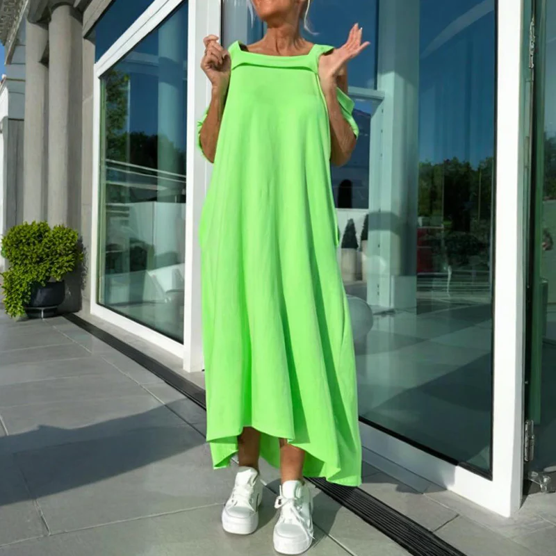 Relaxed Fit Off Shoulder Summer Dress