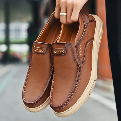 Men's Slip On Shoes Low Cut Leather