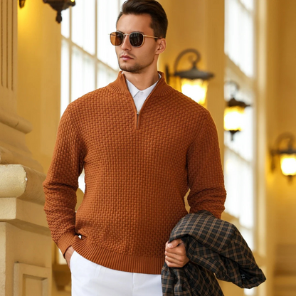 Men's Half Zip Knit Winter Sweater
