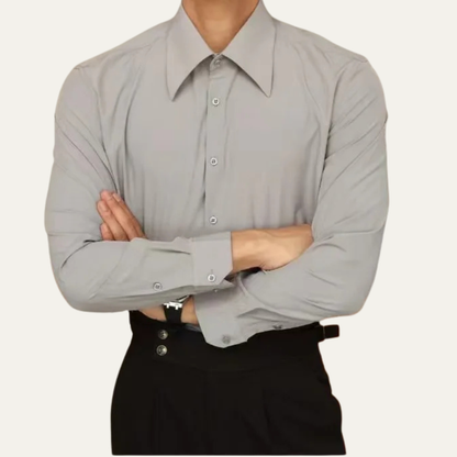 Mandello Men's Slim Fit Dress Shirt Pointed Collar