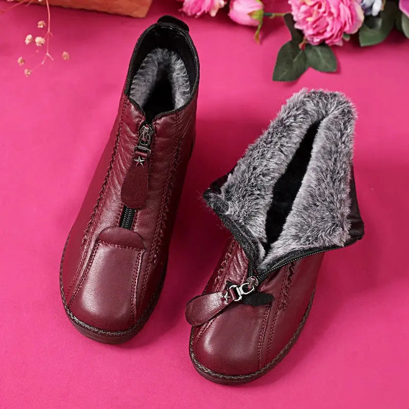 Warm Fuzzy Zip Up Boots