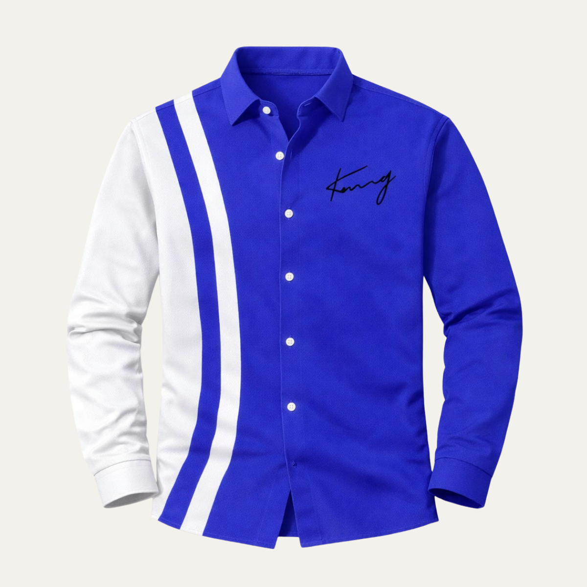 Men's Color Block Striped Dress Shirt