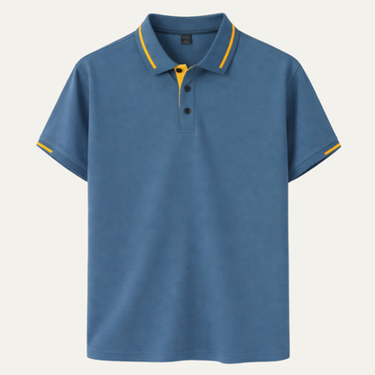 Mens Polo Shirt Contrast Trim Blue - VibreMode