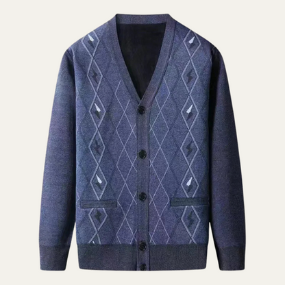 Men's V Neck Cardigan Sweater With Pockets - VibreMode