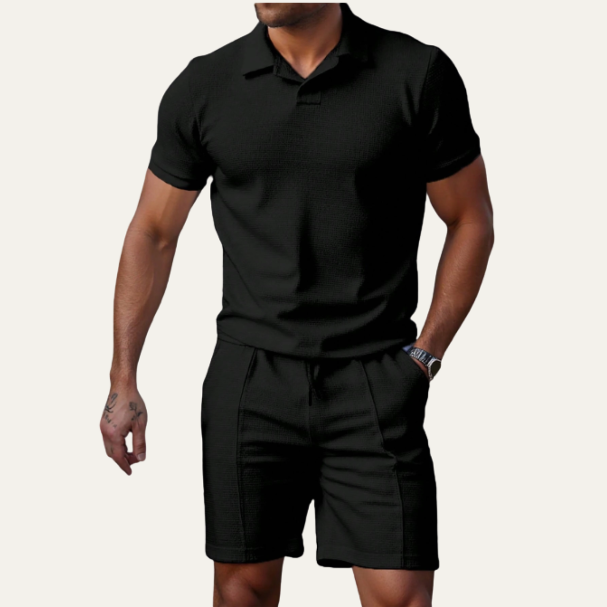 Men's Casual Shirt And Shorts Set
