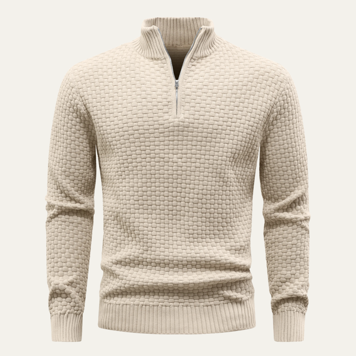 Men's Winter Knitted Half Zip Sweater Warm - VibreMode
