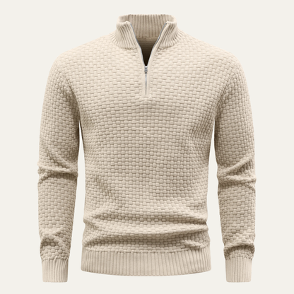 Men's Winter Knitted Half Zip Sweater Warm - VibreMode