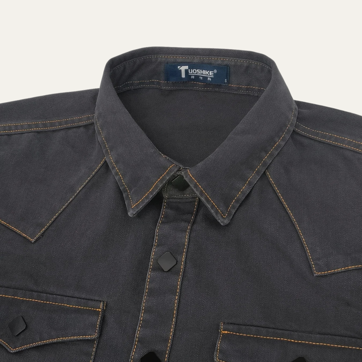 Men's Vintage Denim Shirt Dark Grey