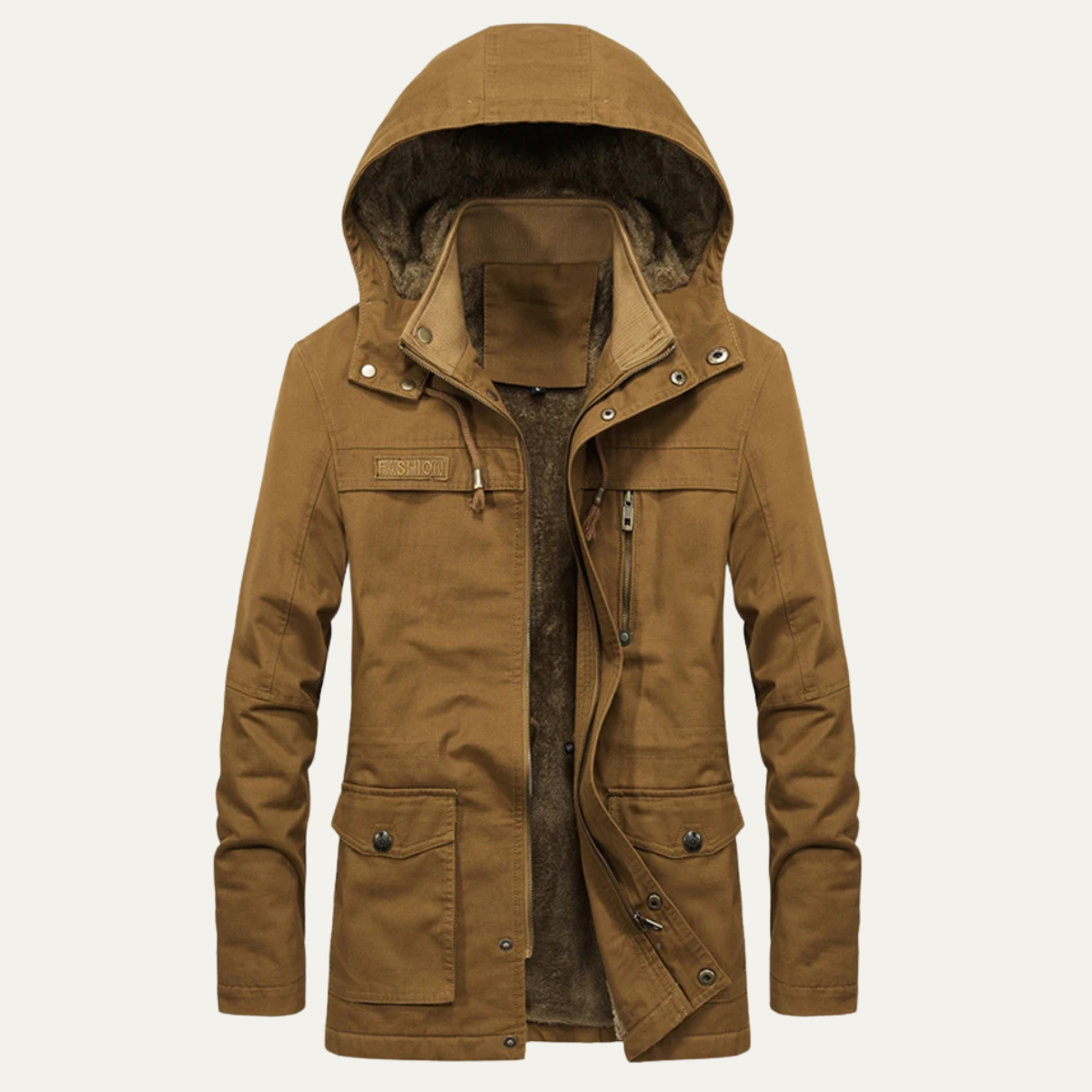 Men's Military Winter Jacket Thick Hooded Multi Pocket