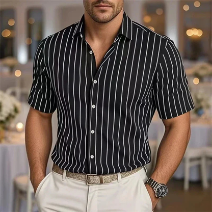 Men's Striped Casual Shirt Breathable Cotton