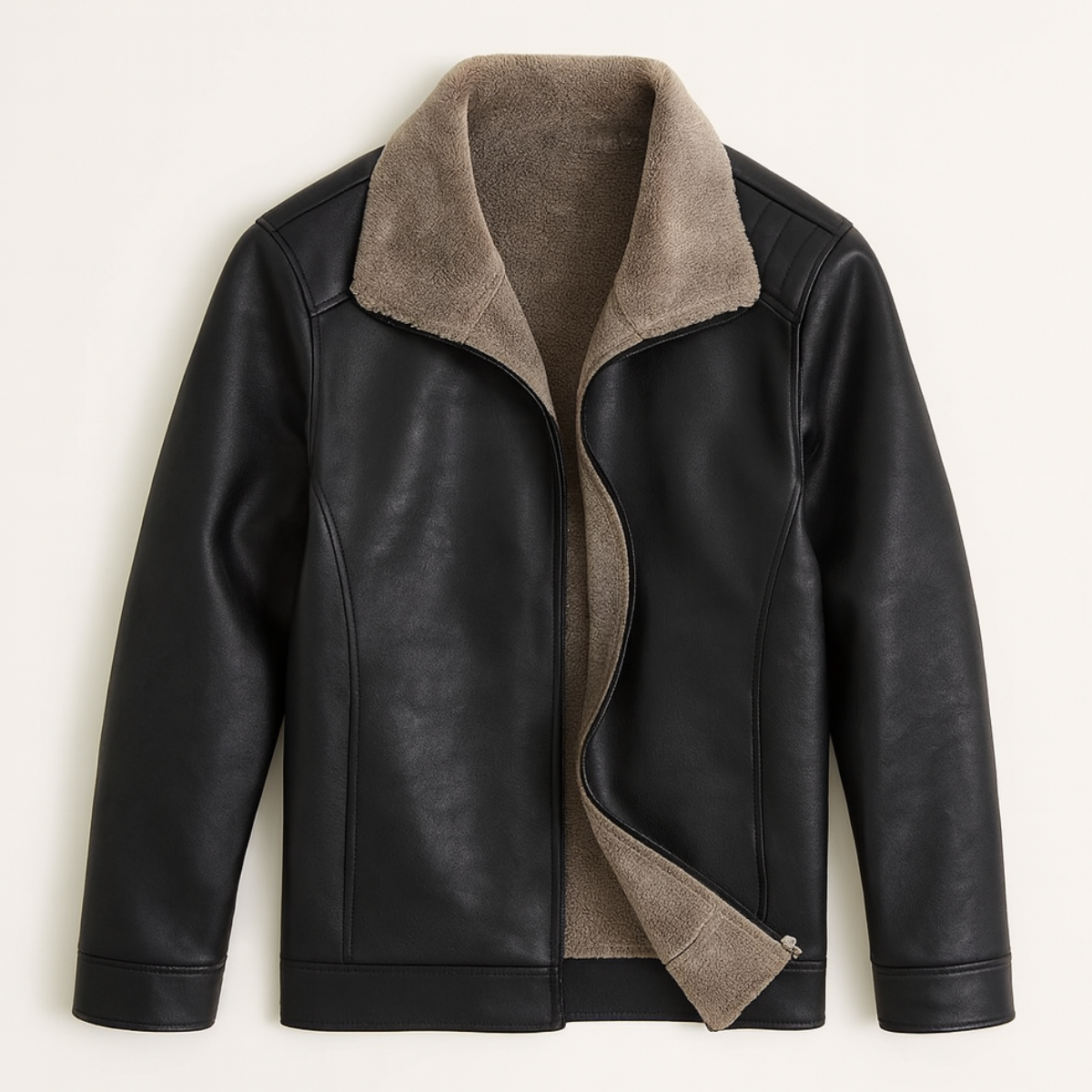 Bologna Men's Leather Biker Jacket Fleece Lined - VibreMode